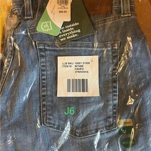 J6 LL Bean Men’s Regular Jeans 37Wx30L Faded. NWT